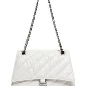 Balenciaga Crush Medium Chain Bag Quilted White