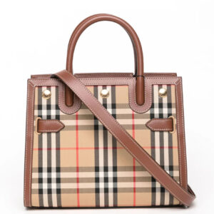 Burberry Mini Vintage Check Two-handle Title Bag Coffee