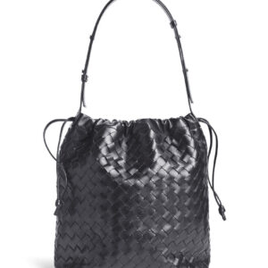 Bottega Veneta Avenue Intrecciato Leather Shoulder Bag 836020 Black