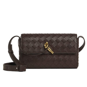 Bottega Veneta Mini Andiamo Cross-Body Bag Dark Coffee