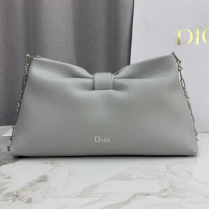 Christian Dior Medium Dior Bow Handbag Gray