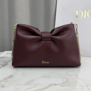 Christian Dior Mini Dior Bow Handbag Henna