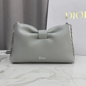 Christian Dior Mini Dior Bow Handbag Gray