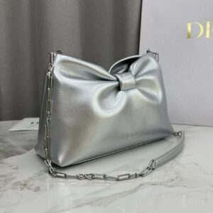 Christian Dior Mini Dior Bow Handbag Silver