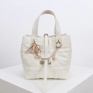 Christian Dior Small Dior Toujours Vertical Handbag White