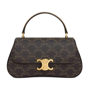 Celine Teen Celine Lola In Triomphe Canvas And Calfskin Coffee