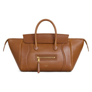 Celine Small New Luggage In Supple Shiny Lambskin 124213 Coffee