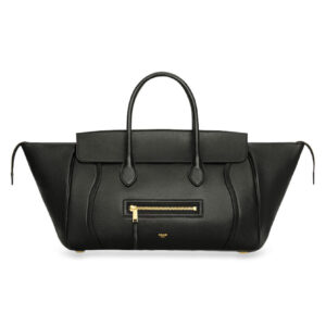 Celine Medium New Luggage In Supple Shiny Lambskin Black
