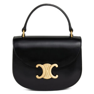 Celine Mini Besace Clea In Shiny Calfskin Black