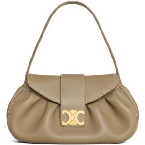Celine Medium Polly Bag In Supple Calfskin Khaki