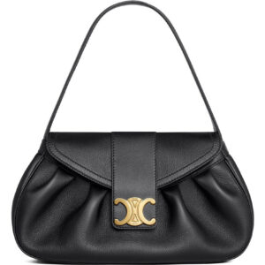 Celine Medium Polly Bag In Supple Calfskin Black
