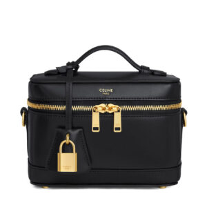Celine Vanity In Natural Calfskin Black