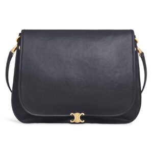Celine Besace Soft Triomphe In Supple Shiny Lambskin 123632 Black