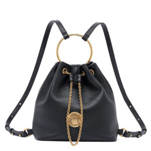 Chloe Small Bracelet Backpack In Grained Leather Black