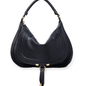 Chloe Marcie Shoulder Bag In Soft Leather Black