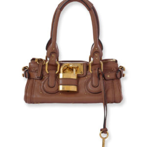 Chloe Small Paddington Bag In Grained Leather Coffee
