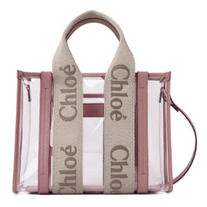 Chloe Small Woody Tote Bag In Jelly & Leather Pink