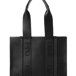 Chloe Medium Woody Tote Bag Black