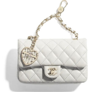 Chanel Classic Mini Bag With Hook Cream
