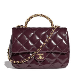 Chanel Mini Flap Bag With Top Handle AS5043 Mauve