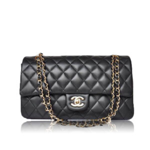 Chanel Classic Flap Cow Leather Crossbody Bag A58600 Y01295 Black