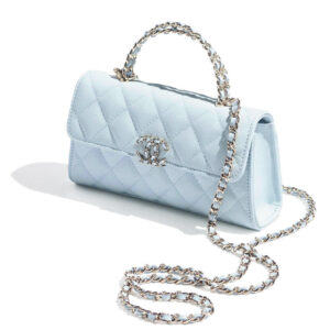 Chanel Mobile Phone Case With Chain Flap Light Blue