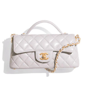Chanel Mini Flap Bag With Top Handle AS5354 Light Gray