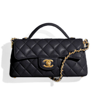 Chanel Mini Flap Bag With Top Handle AS5354 Black