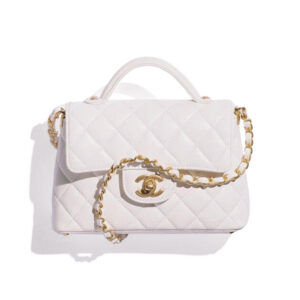 Chanel Small Flap Bag With Top Handle AS5355 White