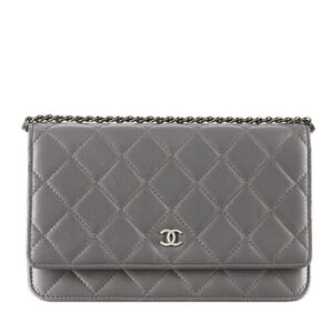Chanel Classic Quilted WOC Wallet on Chain A33814 Gray