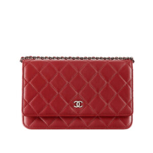 Chanel Classic Quilted WOC Wallet on Chain A33814 Red