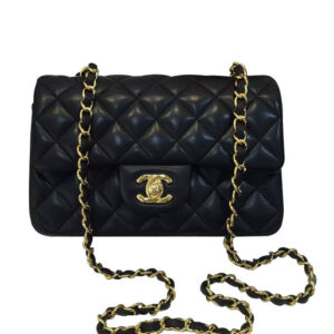 Chanel Quilted Leather Vintage Mini Flap Bag A01116 Black