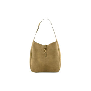 LE 5 À 7 supple LARGE in suede BARLEY GREEN