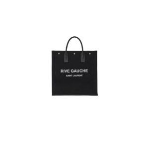 RIVE GAUCHE NORTH/SOUTH TOTE BAG IN PRINTED CANVAS AND LEATHER
