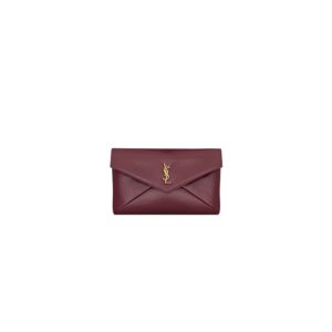 YSL CASSANDRE large envelope pouch in shiny leather