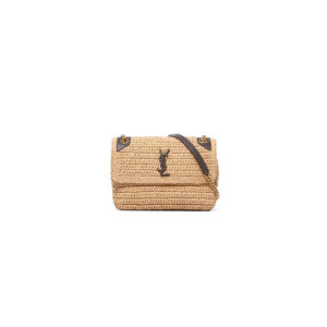 SAINT LAURENT NIKI CHAIN MEDIUM IN RAFFIA