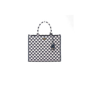 Large Prada Symbole jacquard fabric handbag