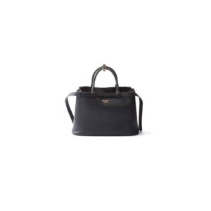 Prada Buckle medium leather handbag with double belt