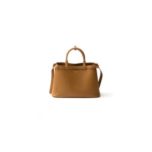 Prada Buckle medium leather handbag with double belt